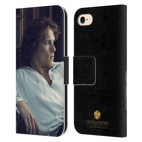 Outlander Characters Jamie White Shirt Leather Book Wallet Case Cover For Apple iPhone 7 / 8 / SE 2020 & 2022