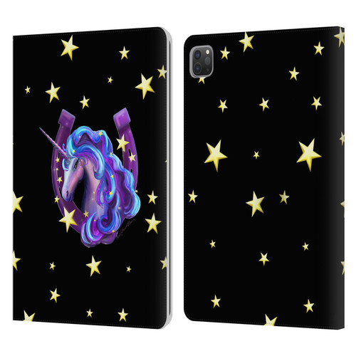 Rose Khan Unicorn Horseshoe Stars Leather Book Wallet Case Cover For Apple iPad Pro 11 2020 / 2021 / 2022