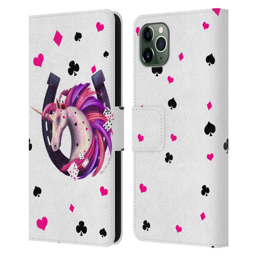 Rose Khan Unicorn Horseshoe Pink And Purple Leather Book Wallet Case Cover For Apple iPhone 11 Pro Max