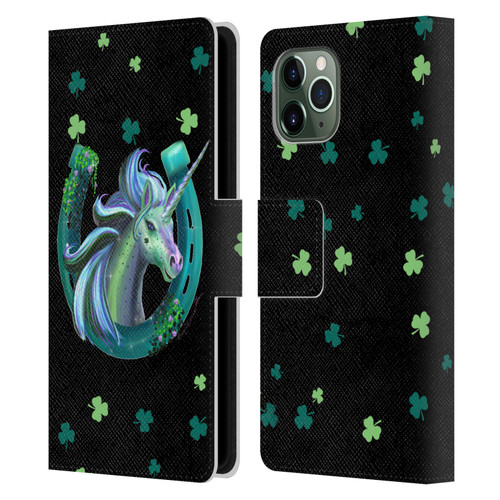 Rose Khan Unicorn Horseshoe Green Shamrock Leather Book Wallet Case Cover For Apple iPhone 11 Pro