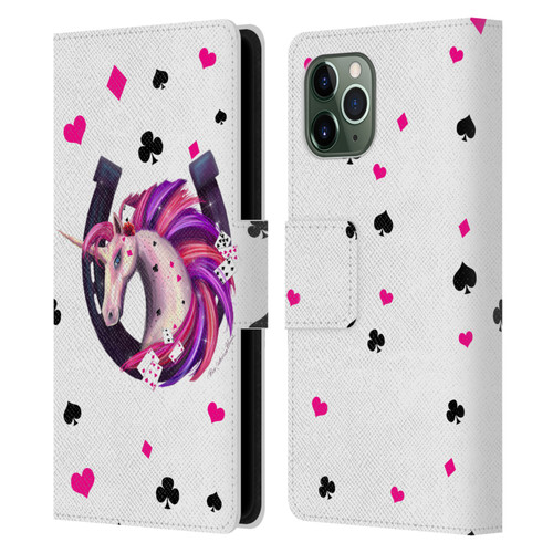 Rose Khan Unicorn Horseshoe Pink And Purple Leather Book Wallet Case Cover For Apple iPhone 11 Pro