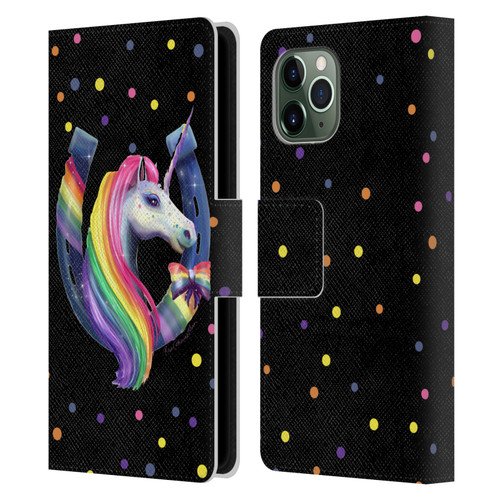 Rose Khan Unicorn Horseshoe Rainbow Leather Book Wallet Case Cover For Apple iPhone 11 Pro