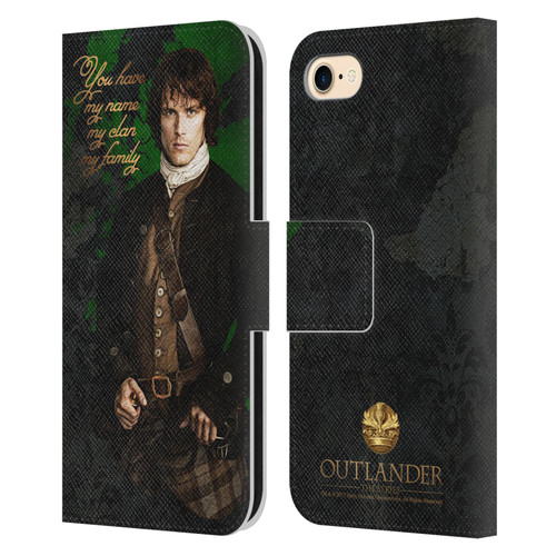 Outlander Portraits Jamie Leather Book Wallet Case Cover For Apple iPhone 7 / 8 / SE 2020 & 2022