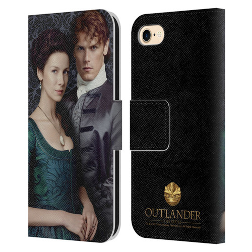 Outlander Portraits Claire & Jamie Leather Book Wallet Case Cover For Apple iPhone 7 / 8 / SE 2020 & 2022