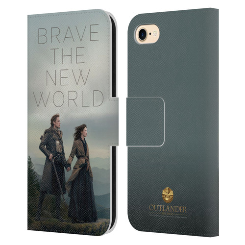 Outlander Season 4 Art Brave The New World Leather Book Wallet Case Cover For Apple iPhone 7 / 8 / SE 2020 & 2022