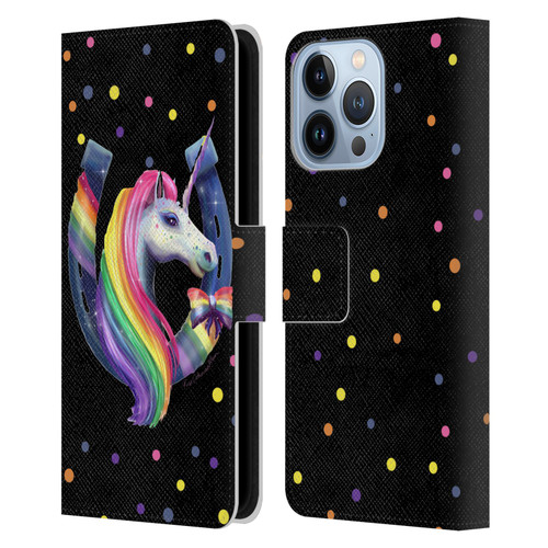 Rose Khan Unicorn Horseshoe Rainbow Leather Book Wallet Case Cover For Apple iPhone 13 Pro