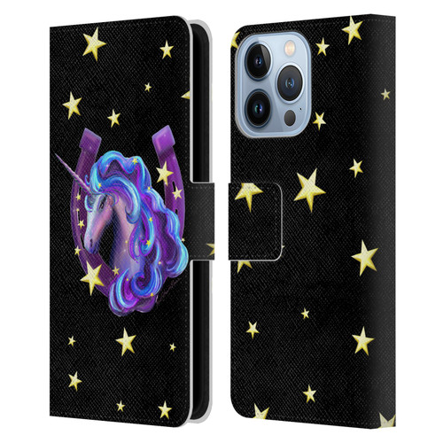 Rose Khan Unicorn Horseshoe Stars Leather Book Wallet Case Cover For Apple iPhone 13 Pro