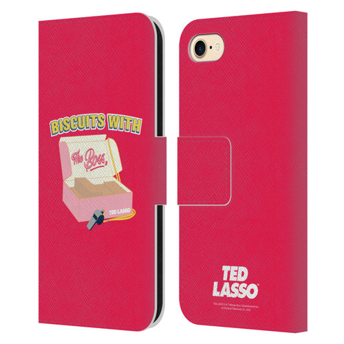 Ted Lasso Season 1 Graphics Biscuits With The Boss Leather Book Wallet Case Cover For Apple iPhone 7 / 8 / SE 2020 & 2022