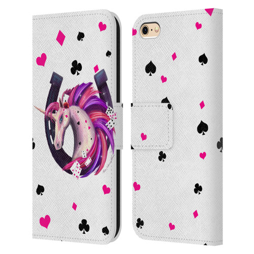 Rose Khan Unicorn Horseshoe Pink And Purple Leather Book Wallet Case Cover For Apple iPhone 6 / iPhone 6s