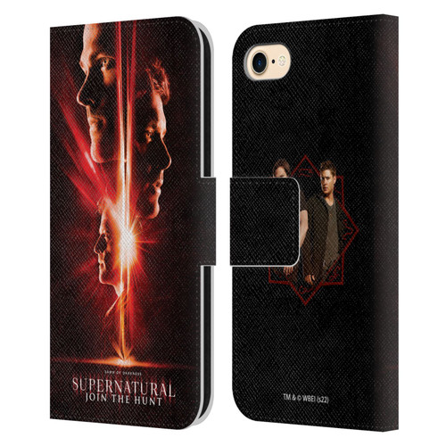 Supernatural Key Art Sam, Dean & Castiel Leather Book Wallet Case Cover For Apple iPhone 7 / 8 / SE 2020 & 2022