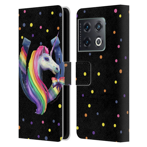 Rose Khan Unicorn Horseshoe Rainbow Leather Book Wallet Case Cover For OnePlus 10 Pro