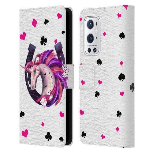 Rose Khan Unicorn Horseshoe Pink And Purple Leather Book Wallet Case Cover For OnePlus 9 Pro