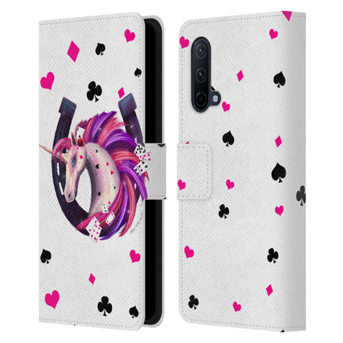 Rose Khan Unicorn Horseshoe Pink And Purple Leather Book Wallet Case Cover For OnePlus Nord CE 5G