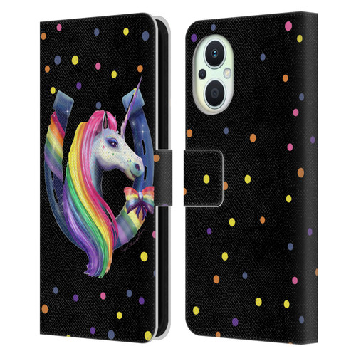 Rose Khan Unicorn Horseshoe Rainbow Leather Book Wallet Case Cover For OPPO Reno8 Lite