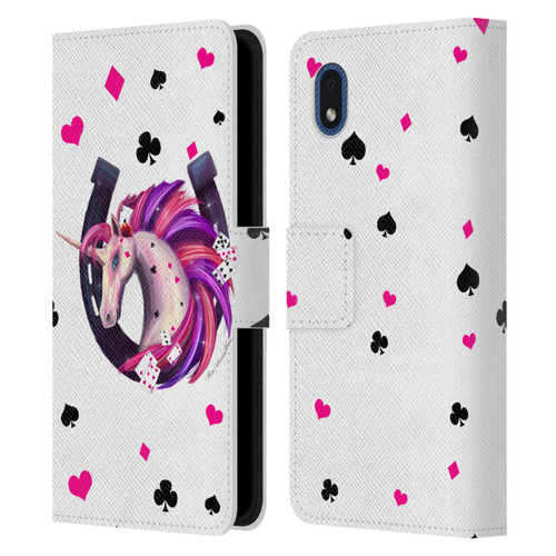 Rose Khan Unicorn Horseshoe Pink And Purple Leather Book Wallet Case Cover For Samsung Galaxy A01 Core (2020)