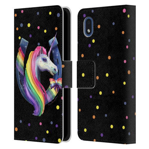 Rose Khan Unicorn Horseshoe Rainbow Leather Book Wallet Case Cover For Samsung Galaxy A01 Core (2020)