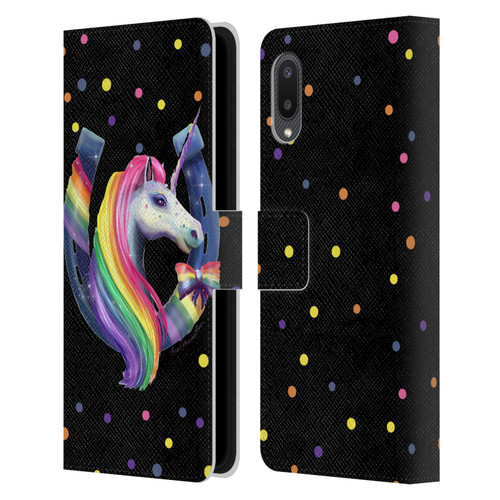 Rose Khan Unicorn Horseshoe Rainbow Leather Book Wallet Case Cover For Samsung Galaxy A02/M02 (2021)