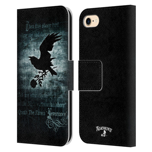 Alchemy Gothic Wing Nevermore Leather Book Wallet Case Cover For Apple iPhone 7 / 8 / SE 2020 & 2022