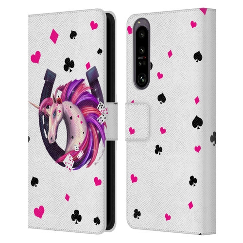 Rose Khan Unicorn Horseshoe Pink And Purple Leather Book Wallet Case Cover For Sony Xperia 1 IV
