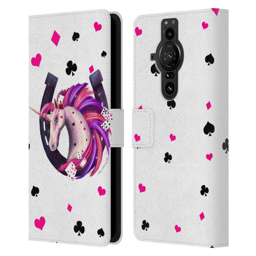 Rose Khan Unicorn Horseshoe Pink And Purple Leather Book Wallet Case Cover For Sony Xperia Pro-I