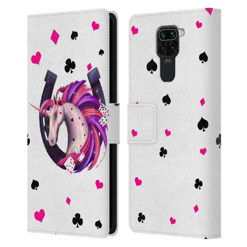 Rose Khan Unicorn Horseshoe Pink And Purple Leather Book Wallet Case Cover For Xiaomi Redmi Note 9 / Redmi 10X 4G