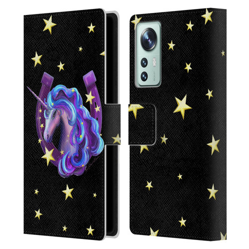 Rose Khan Unicorn Horseshoe Stars Leather Book Wallet Case Cover For Xiaomi 12