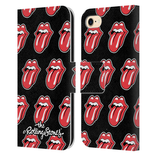 The Rolling Stones Licks Collection Tongue Classic Pattern Leather Book Wallet Case Cover For Apple iPhone 7 / 8 / SE 2020 & 2022
