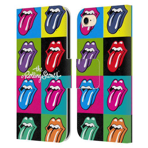 The Rolling Stones Licks Collection Pop Art 1 Leather Book Wallet Case Cover For Apple iPhone 7 / 8 / SE 2020 & 2022