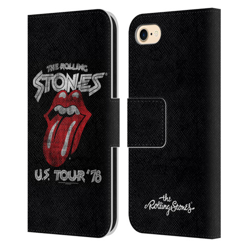 The Rolling Stones Key Art Us Tour 78 Leather Book Wallet Case Cover For Apple iPhone 7 / 8 / SE 2020 & 2022