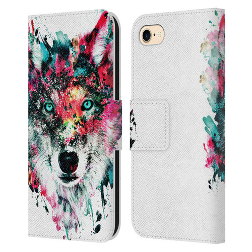 Riza Peker Animals Wolf Leather Book Wallet Case Cover For Apple iPhone 7 / 8 / SE 2020 & 2022