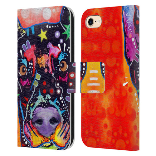 Dean Russo Dogs 3 Doberman Leather Book Wallet Case Cover For Apple iPhone 7 / 8 / SE 2020 & 2022