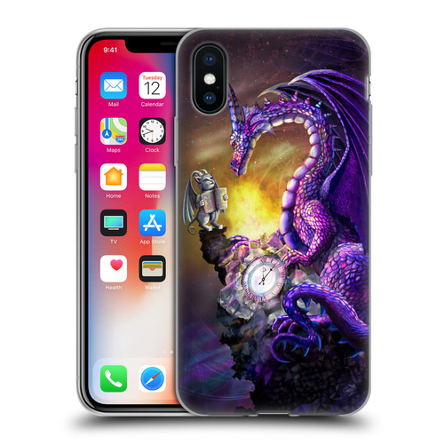 Rose Khan Dragons Purple Time Soft Gel Case for Apple iPhone X / iPhone XS