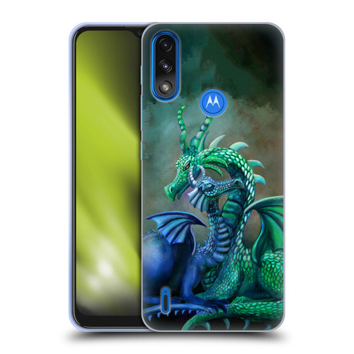 Rose Khan Dragons Green And Blue Soft Gel Case for Motorola Moto E7 Power / Moto E7i Power