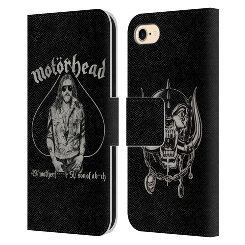 Motorhead Graphics Ace Of Spades Lemmy Leather Book Wallet Case Cover For Apple iPhone 7 / 8 / SE 2020 & 2022