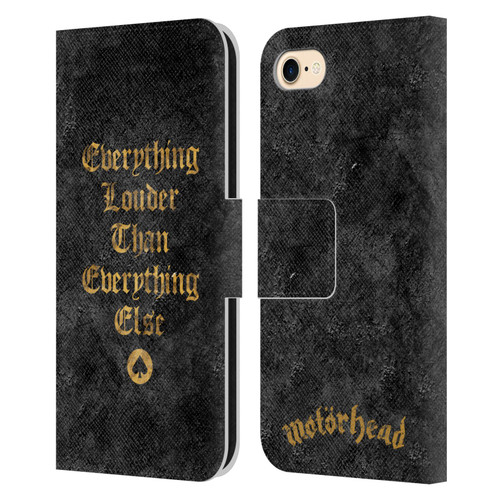 Motorhead Key Art Everything Louder Leather Book Wallet Case Cover For Apple iPhone 7 / 8 / SE 2020 & 2022