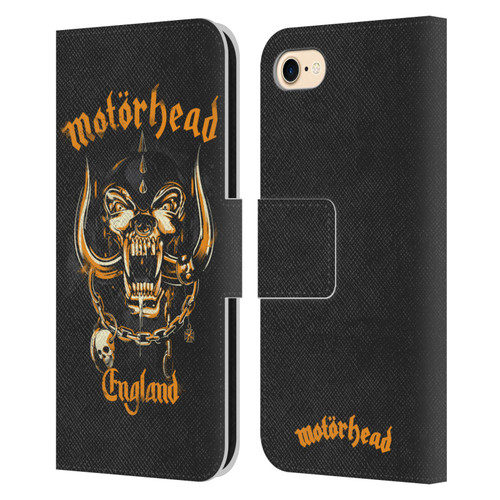 Motorhead Logo Warpig England Leather Book Wallet Case Cover For Apple iPhone 7 / 8 / SE 2020 & 2022