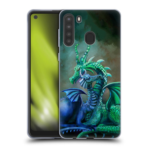 Rose Khan Dragons Green And Blue Soft Gel Case for Samsung Galaxy A21 (2020)