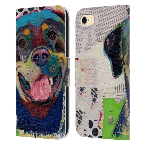 Michel Keck Dogs Rottweiler Leather Book Wallet Case Cover For Apple iPhone 7 / 8 / SE 2020 & 2022
