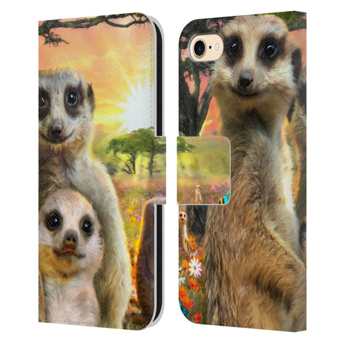 Aimee Stewart Animals Meerkats Leather Book Wallet Case Cover For Apple iPhone 7 / 8 / SE 2020 & 2022