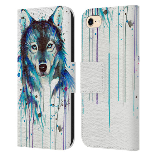 Pixie Cold Animals Ice Wolf Leather Book Wallet Case Cover For Apple iPhone 7 / 8 / SE 2020 & 2022