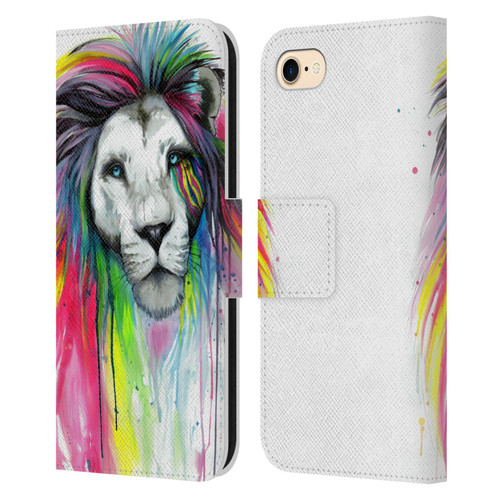 Pixie Cold Cats Rainbow Mane Leather Book Wallet Case Cover For Apple iPhone 7 / 8 / SE 2020 & 2022