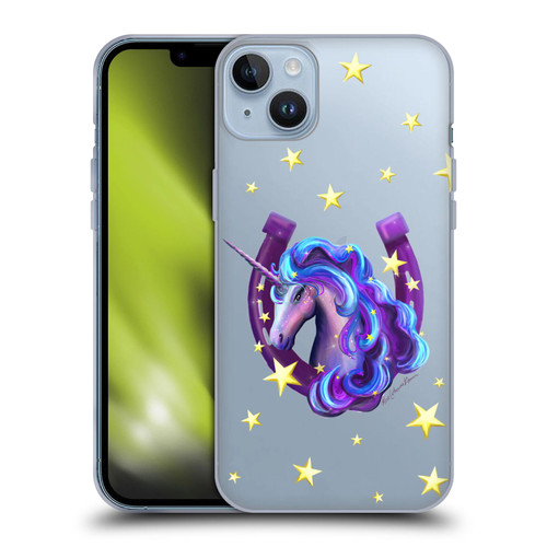 Rose Khan Unicorn Horseshoe Stars Soft Gel Case for Apple iPhone 14 Plus