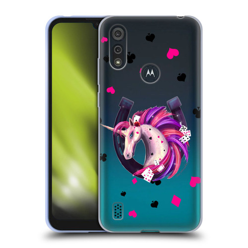 Rose Khan Unicorn Horseshoe Pink And Purple Soft Gel Case for Motorola Moto E6s (2020)