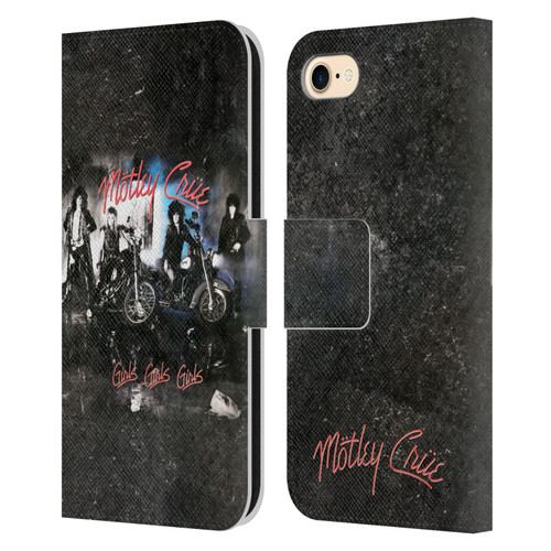 Motley Crue Albums Girls Girls Girls Leather Book Wallet Case Cover For Apple iPhone 7 / 8 / SE 2020 & 2022