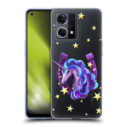 Rose Khan Unicorn Horseshoe Stars Soft Gel Case for OPPO Reno8 4G