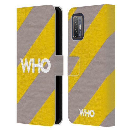 The Who 2019 Album Yellow Diagonal Stripes Leather Book Wallet Case Cover For HTC Desire 21 Pro 5G