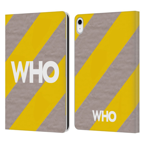 The Who 2019 Album Yellow Diagonal Stripes Leather Book Wallet Case Cover For Apple iPad 10.9 (2022)
