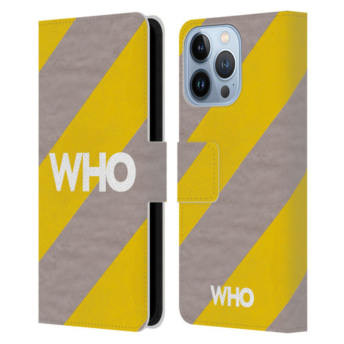The Who 2019 Album Yellow Diagonal Stripes Leather Book Wallet Case Cover For Apple iPhone 13 Pro