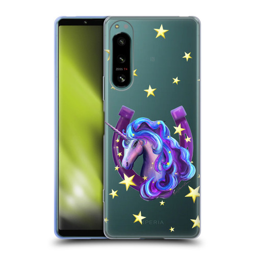 Rose Khan Unicorn Horseshoe Stars Soft Gel Case for Sony Xperia 5 IV