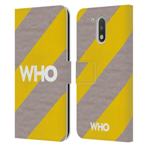 The Who 2019 Album Yellow Diagonal Stripes Leather Book Wallet Case Cover For Motorola Moto G41